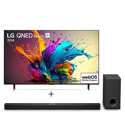 Combo Smart TV 4K LG QNED MiniLED QNED90 de 65" 2024 + Soundbar LG S90TY | LG BR