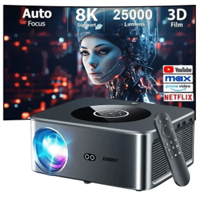 Projetor XIWBSY T04-B 32GB Auto Focus Dolby WiFi-6